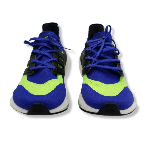 Adidas Ultraboost 21 Running Sneakers Mens Blue Green S23873 - Picture 3 of 12